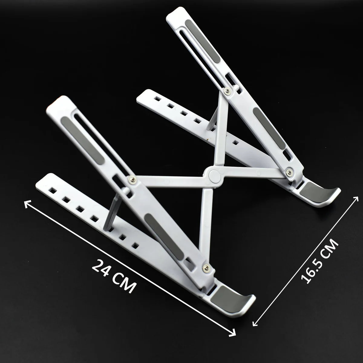 Adjustable Ergonomic Foldable Portable, Holder Riser Tablet Stand Plastic (Use In 14 inch Laptop)