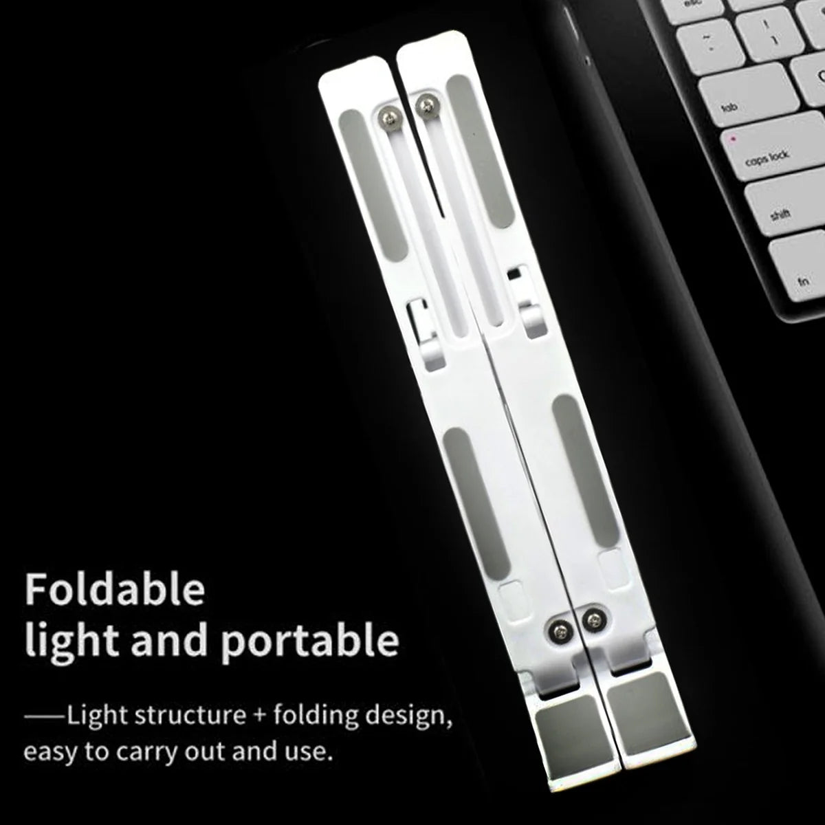 Adjustable Ergonomic Foldable Portable, Holder Riser Tablet Stand Plastic (Use In 14 inch Laptop)